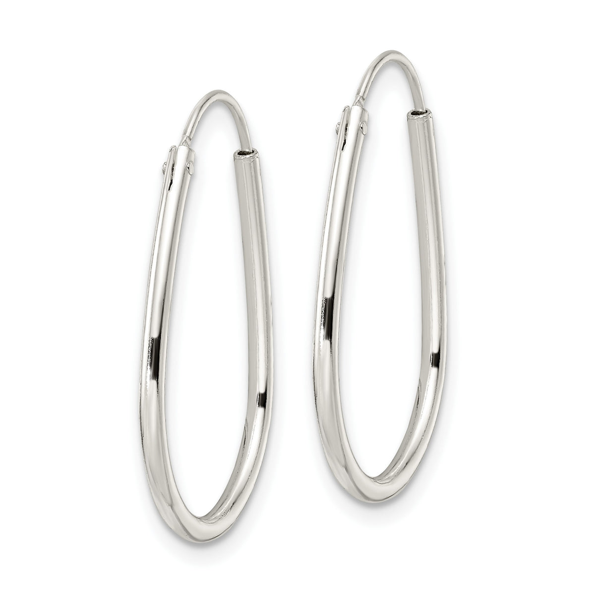 Sterling Silver Teardrop Hoop Earrings, Polished Minimalist Design for Women