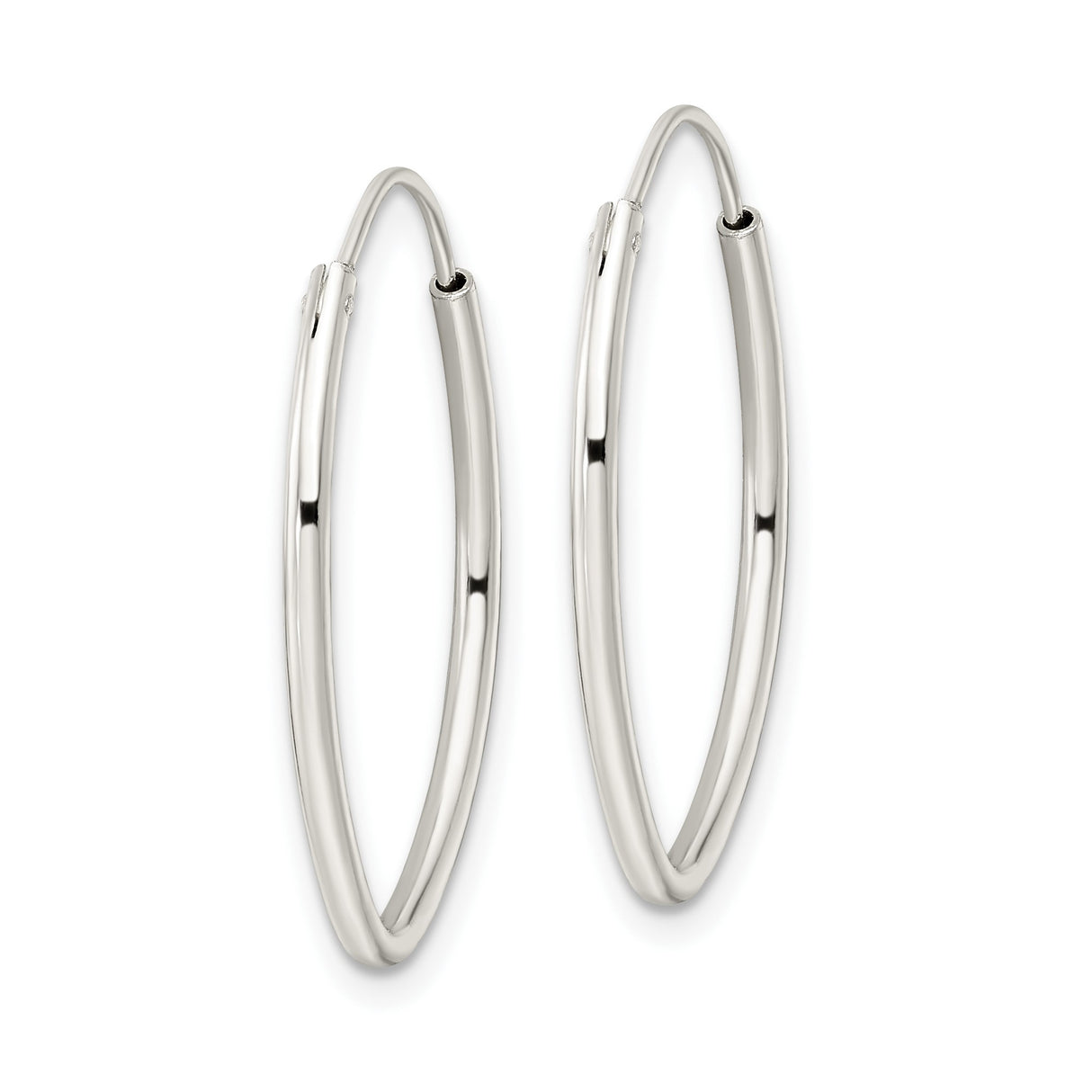 Sterling Silver Oval Hoop Earrings, Sleek Teardrop Shape, Lightweight Modern Design