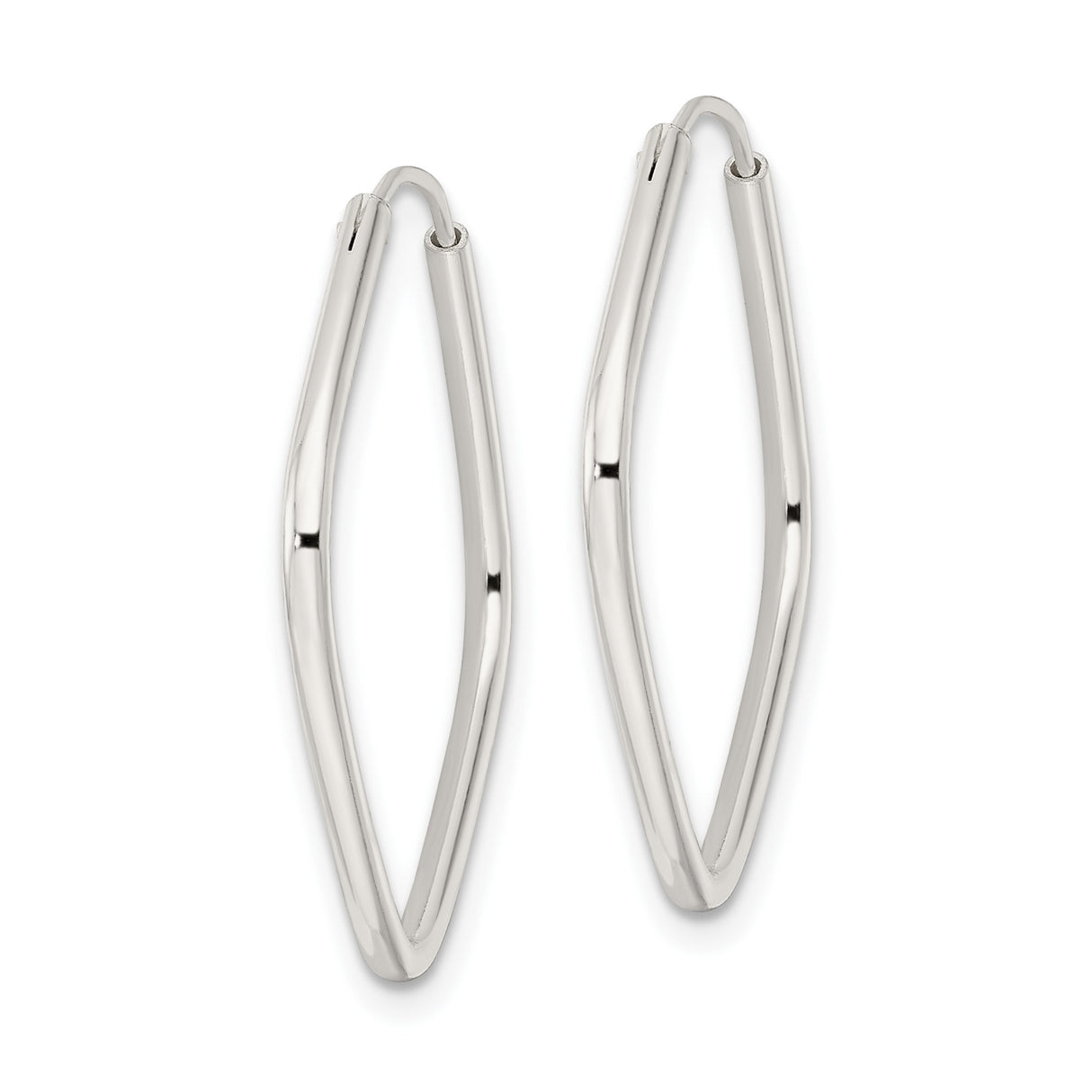 Sterling Silver Square Hoop Earrings, Lightweight Modern Geometric Minimalist Design