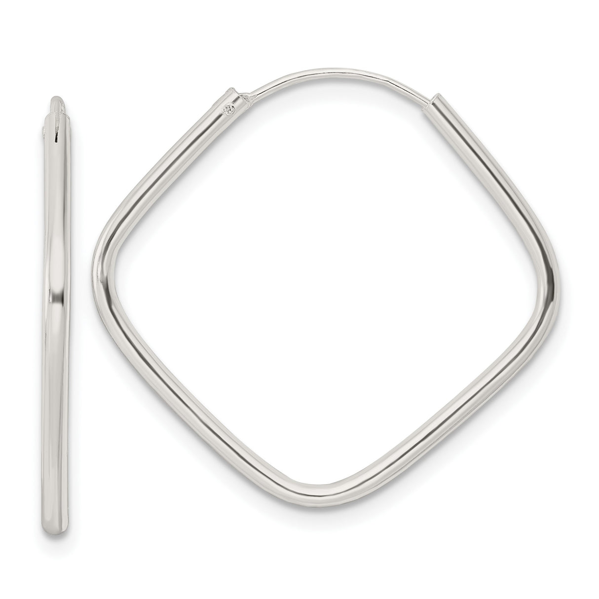 Sterling Silver Square Hoop Earrings, Lightweight Modern Geometric Minimalist Design