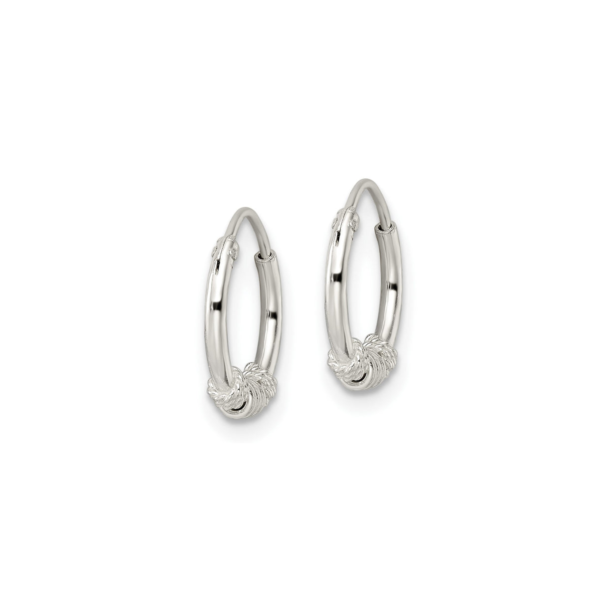 Sterling Silver Hoop Earrings with Rope and Bead Detail, Handcrafted Boho Style