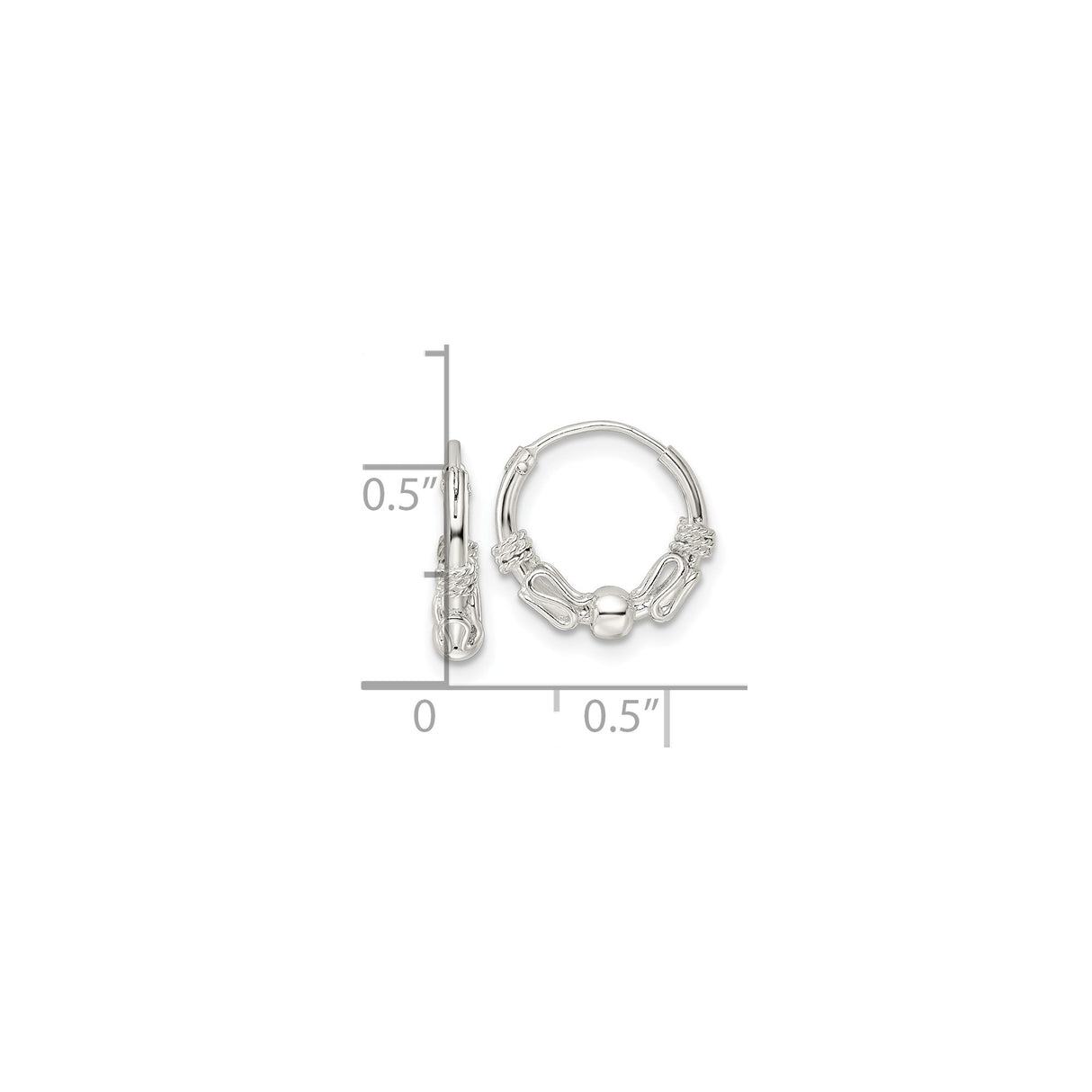 Sterling Silver Rope Knot Hoop Earrings, Nautical Inspired Textured Design for Women