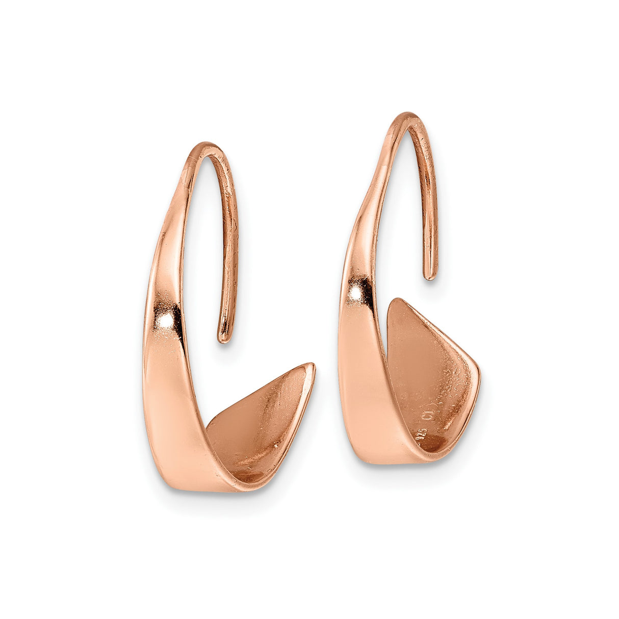 Sterling Silver Rose Gold-Plated Bypass Ring with Modern Twist Open Design for Women