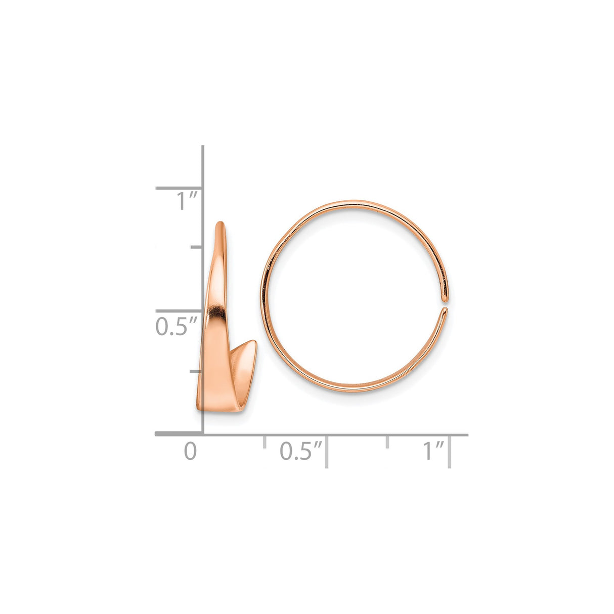 Sterling Silver Rose Gold-Plated Bypass Ring with Modern Twist Open Design for Women