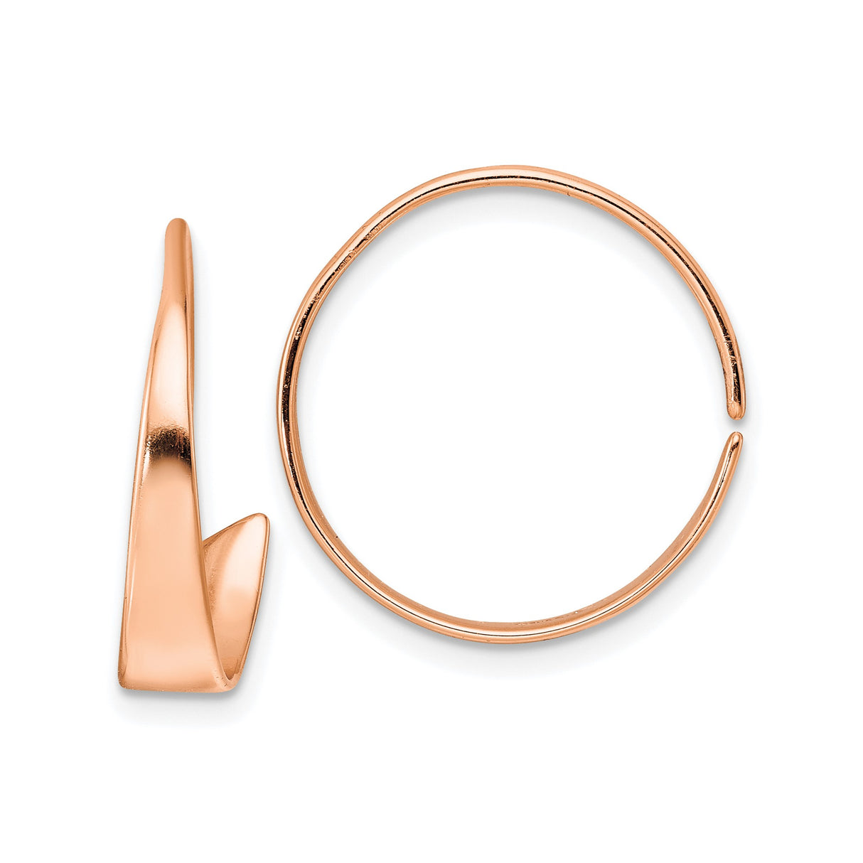 Sterling Silver Rose Gold-Plated Bypass Ring with Modern Twist Open Design for Women