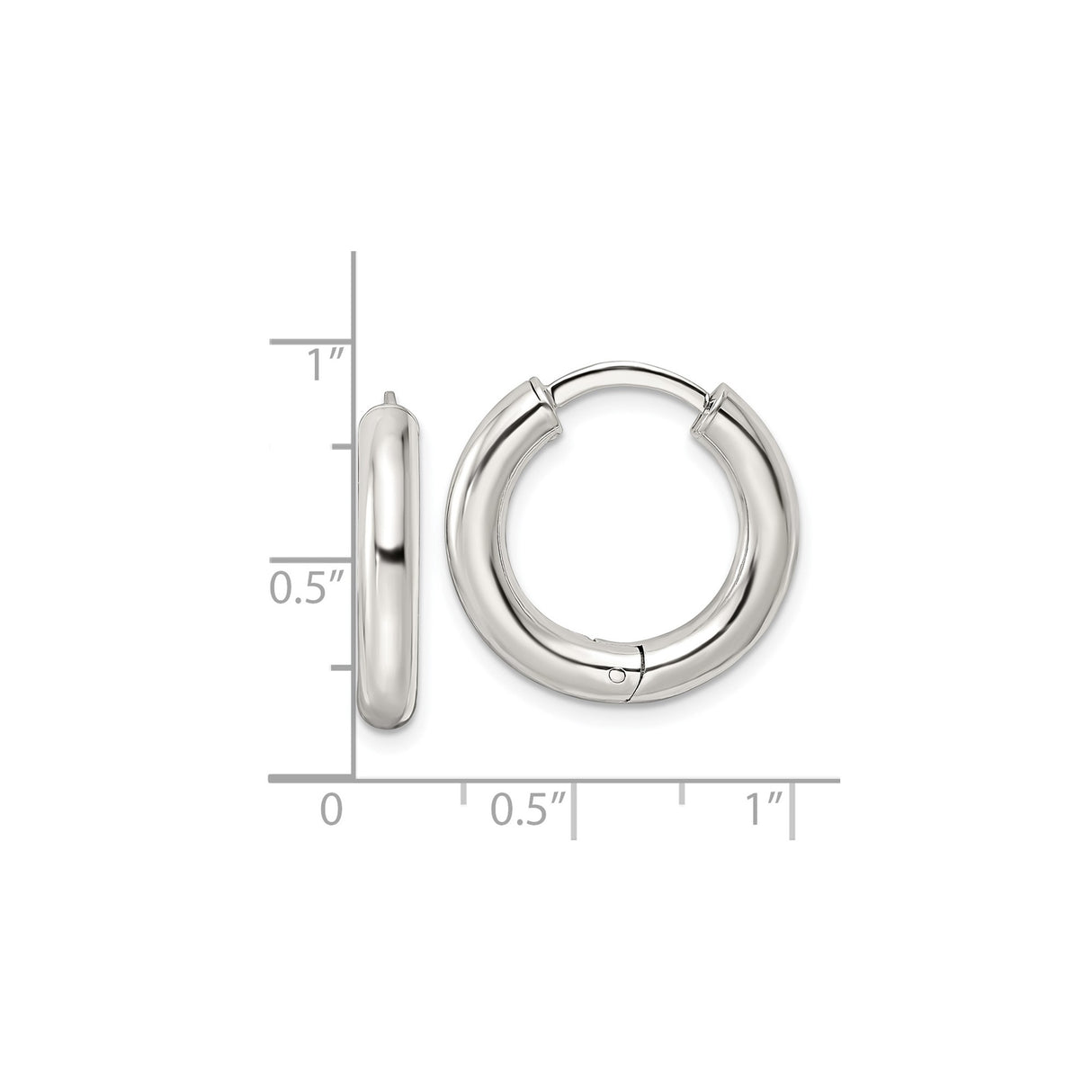 Sterling Silver Hoop Earrings, Classic Round Lightweight Hinged Hoops for Women and Men
