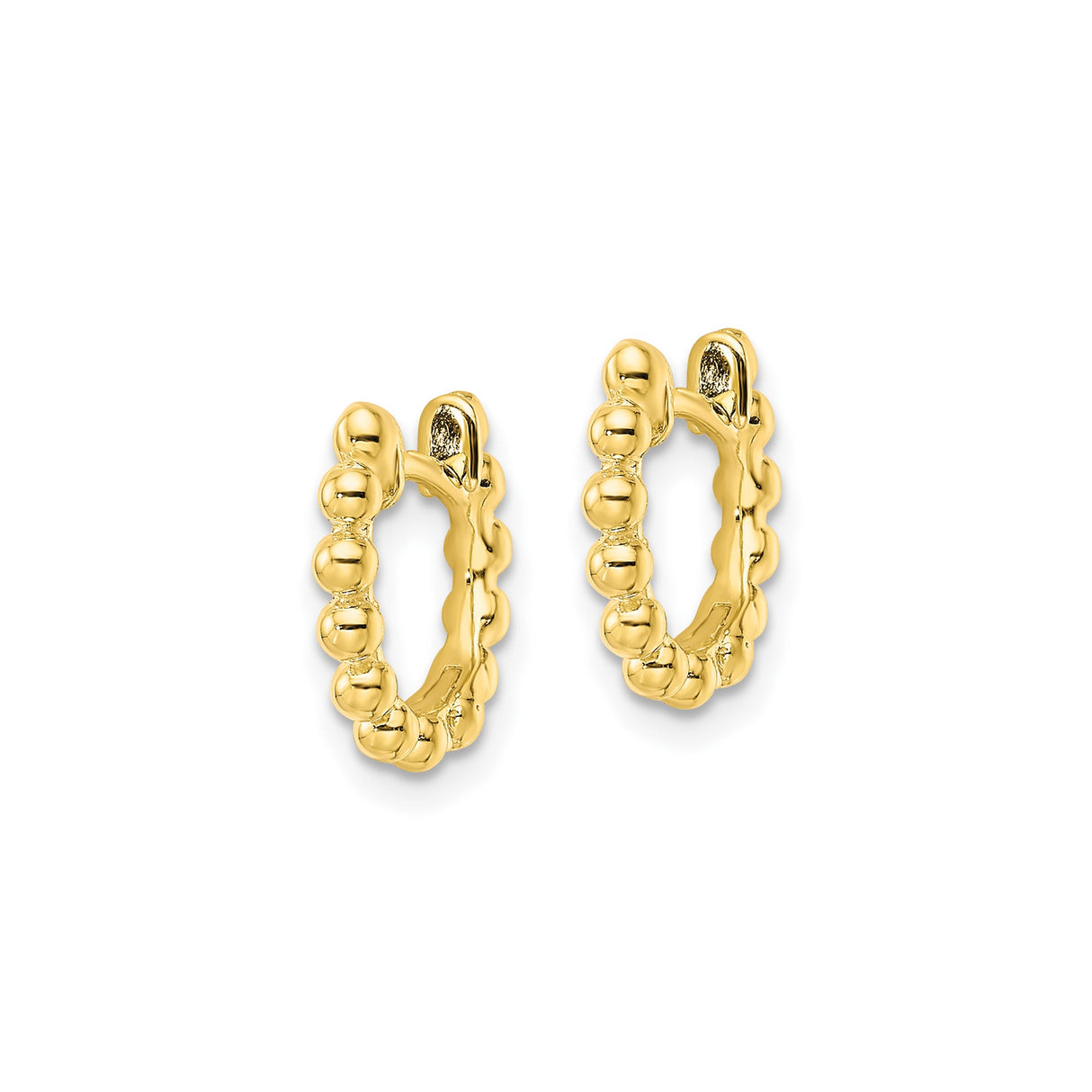 Sterling Silver Beaded Hoop Earrings with Gold Plated Accents, Lightweight Minimalist Design
