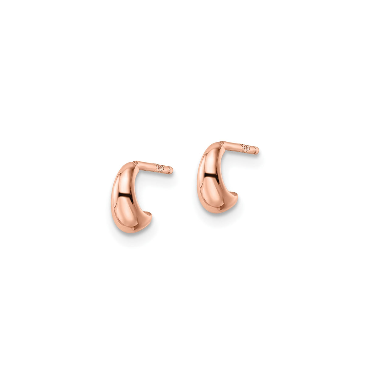 Sterling Silver Teardrop Post Earrings, Rose Gold Plated, Sleek Modern Minimalist Design for Women