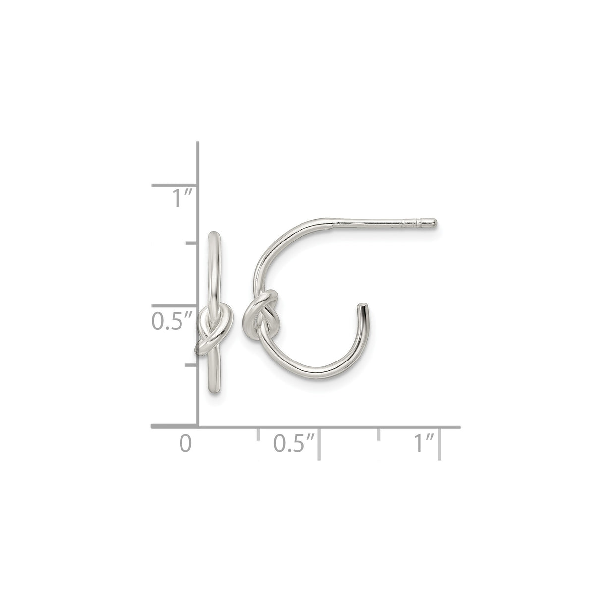 Sterling Silver Hoop Earrings with Love Knot Design, Minimalist Symbol of Unity for Women