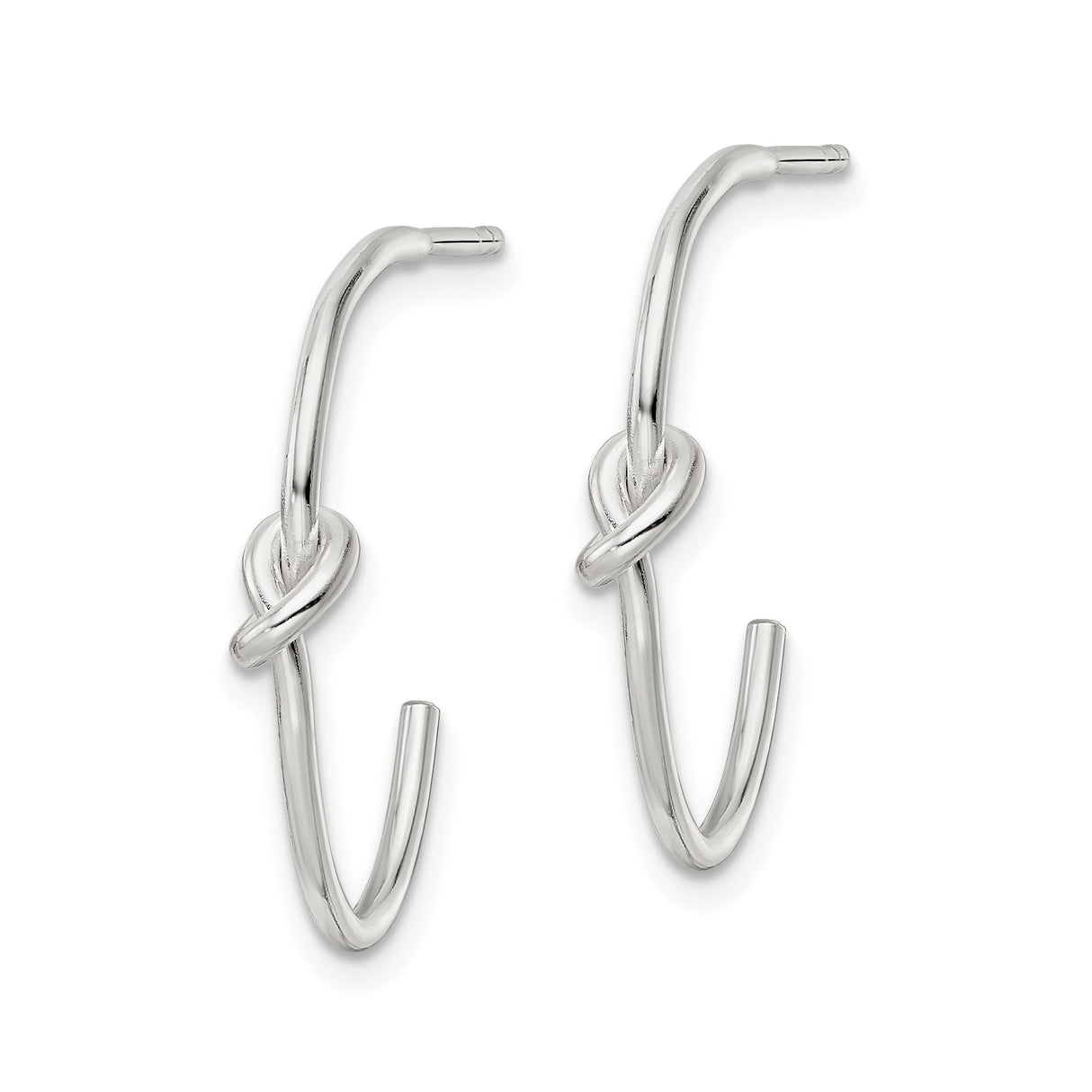 Sterling Silver Knot Hoop Earrings with Minimalist Love Knot Design for Women