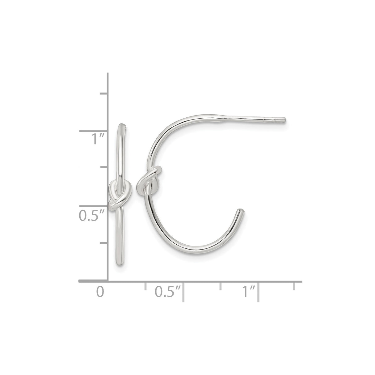 Sterling Silver Knot Hoop Earrings with Minimalist Love Knot Design for Women