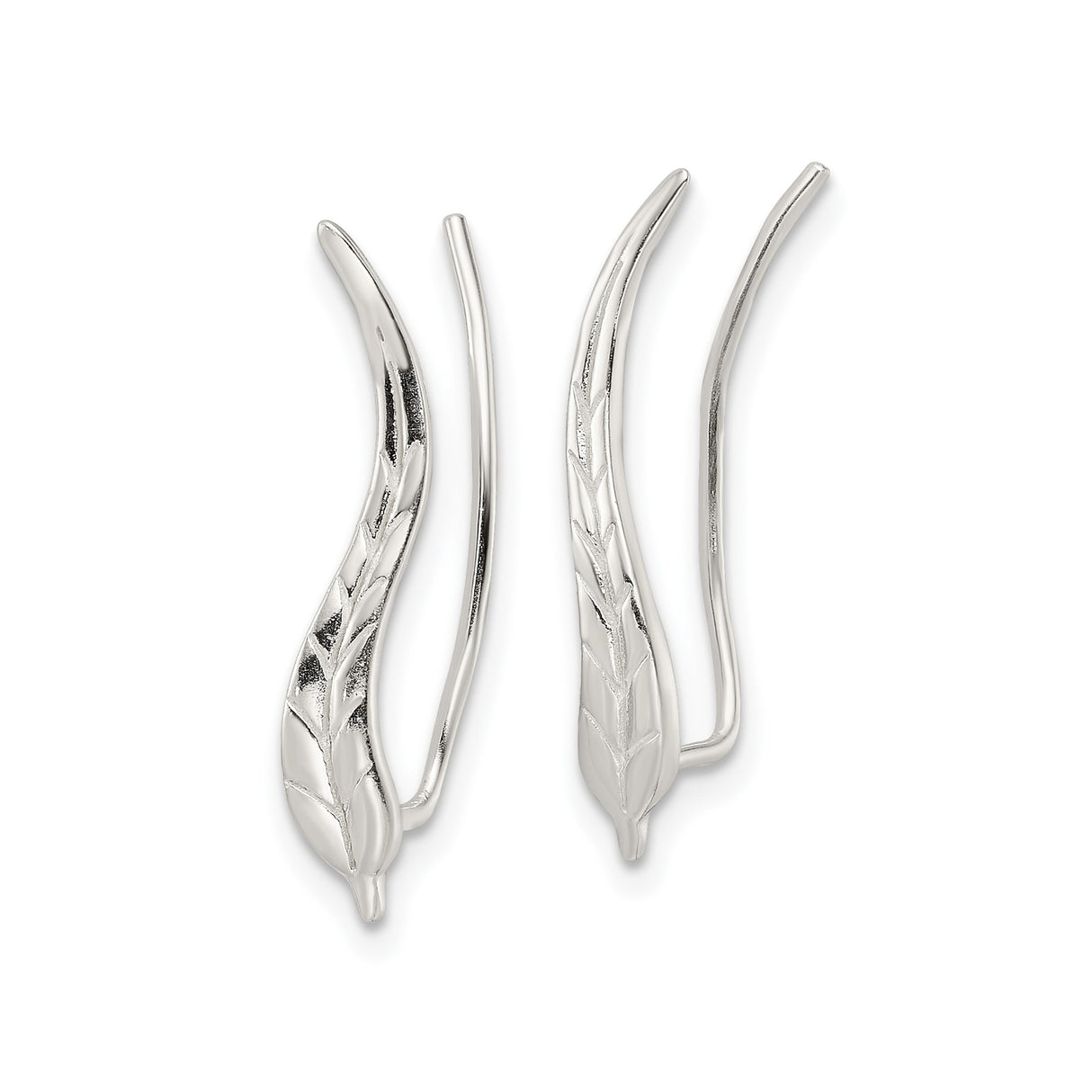 Sterling Silver Threader Earrings with Leaf Motif, Minimalist Botanical Design for Women
