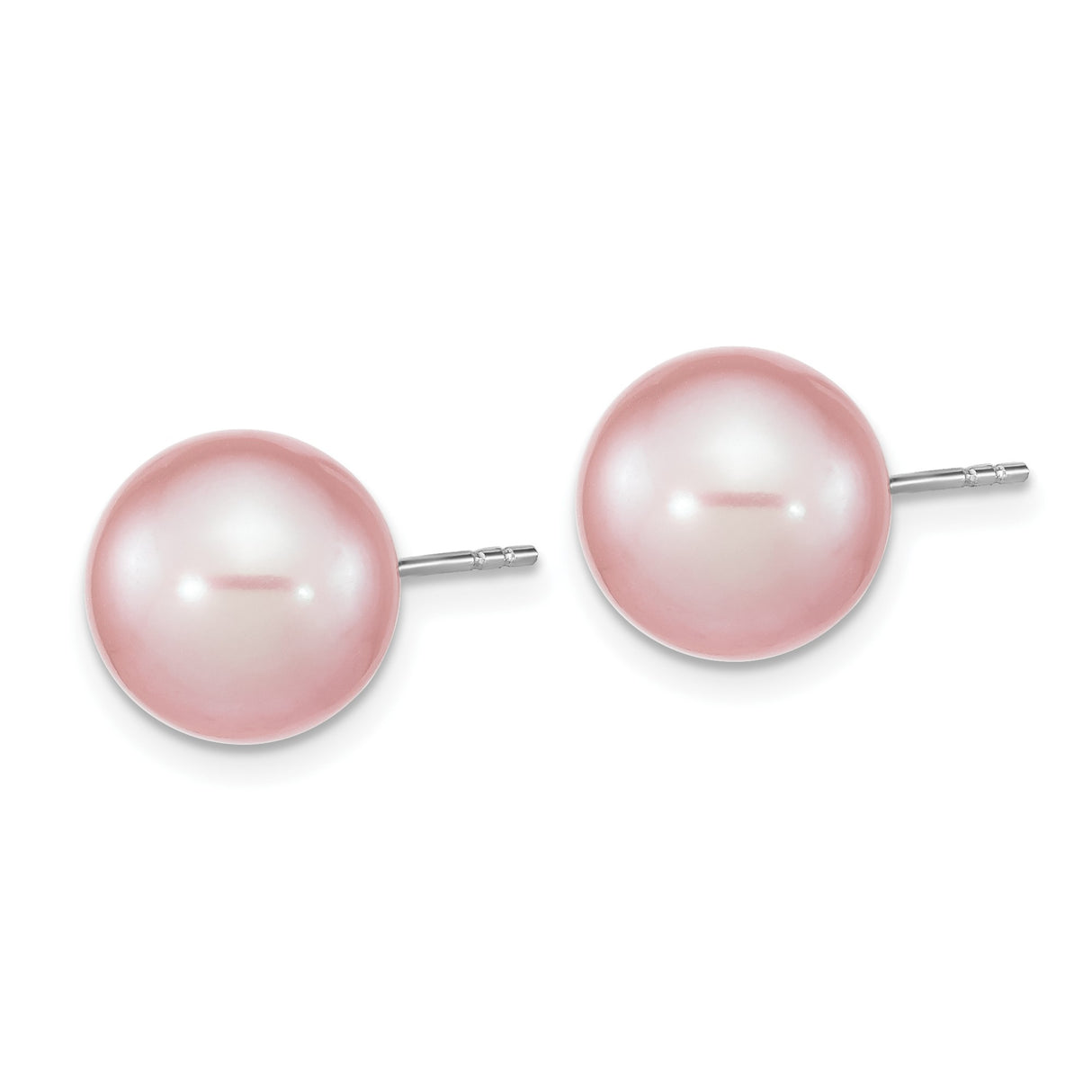 Sterling Silver Stud Earrings with Pink Cultured Freshwater Pearls, Classic Feminine Design