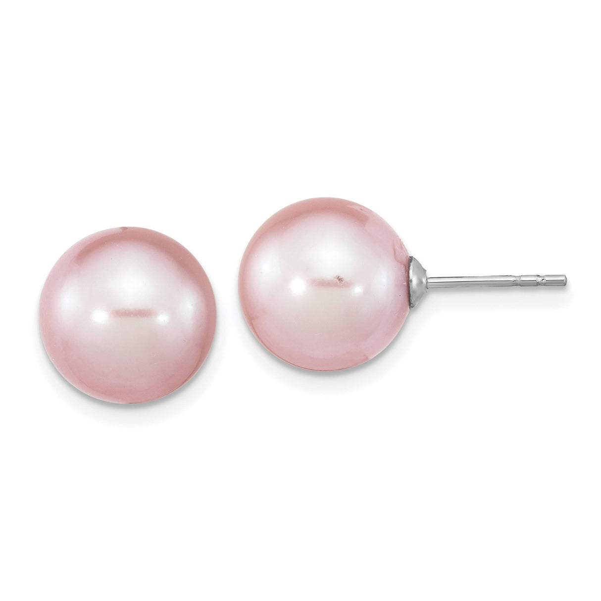Sterling Silver Stud Earrings with Pink Cultured Freshwater Pearls, Classic Feminine Design