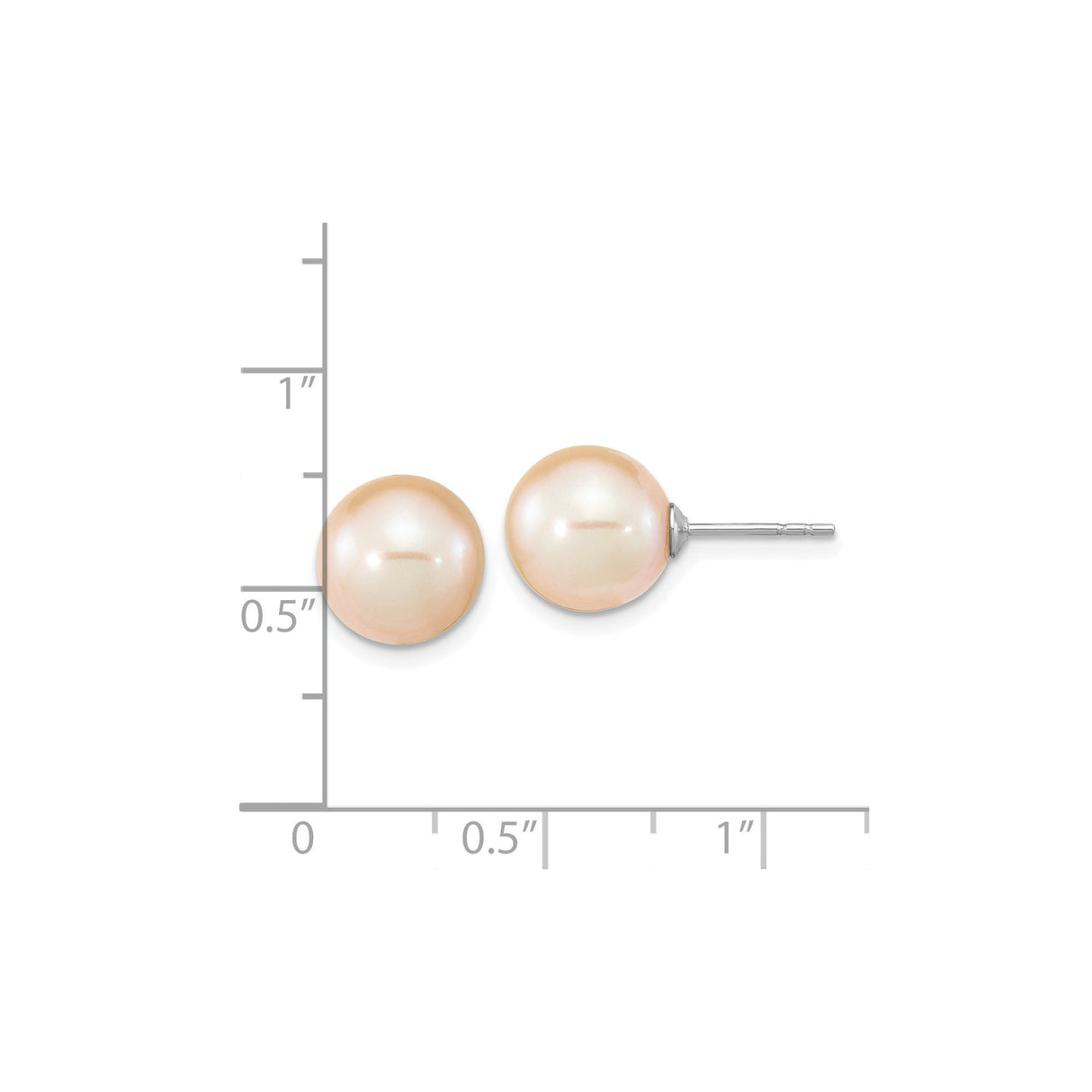 Sterling Silver Stud Earrings with Blush Pink Freshwater Cultured Pearls, Classic Round Design
