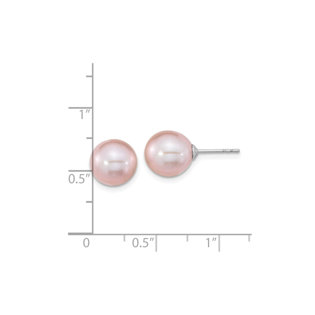Sterling Silver Stud Earrings with Pink Freshwater Cultured Pearls, Classic Minimalist Style