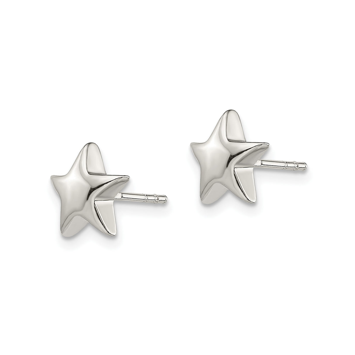 Sterling Silver Star Stud Earrings, Simple Five-Point Minimalist Design for Women and Girls