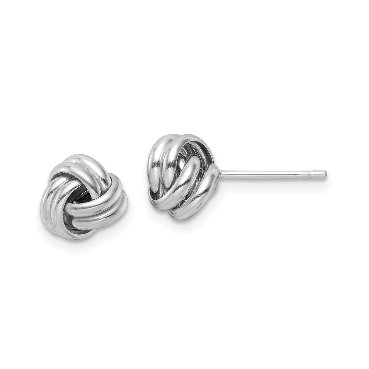 Sterling Silver Love Knot Stud Earrings, Classic Intertwined Design Symbolizing Eternal Love