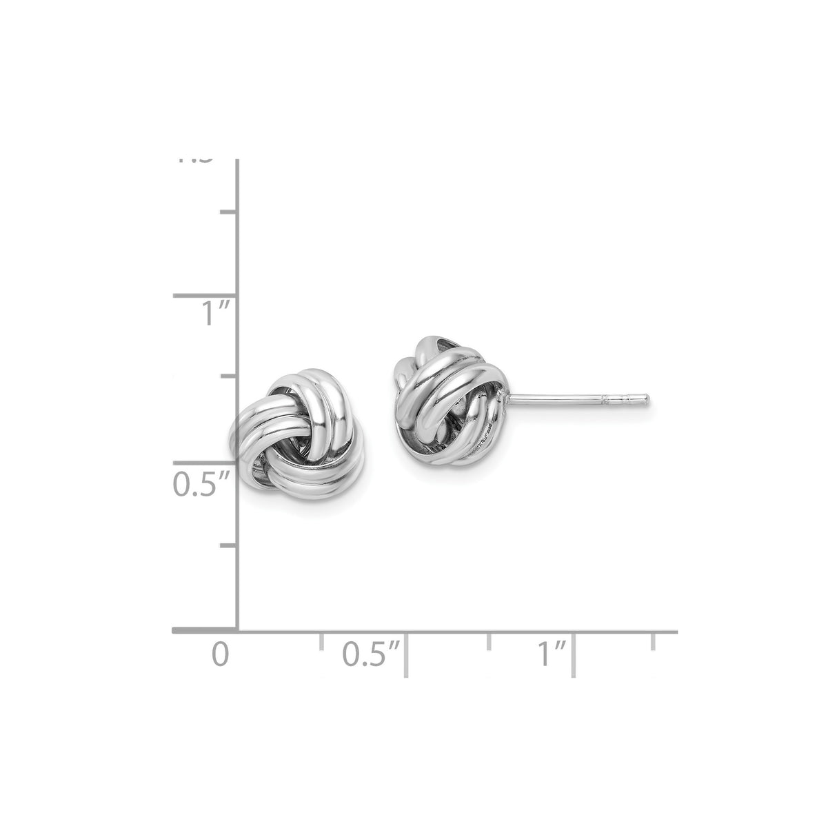 Sterling Silver Love Knot Stud Earrings with Polished Interwoven Knot Design for Women