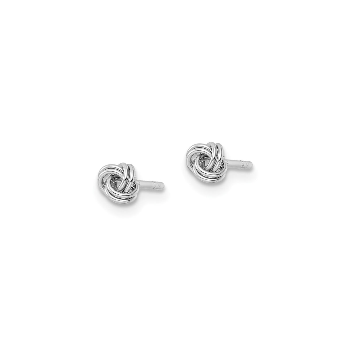 Sterling Silver Love Knot Stud Earrings with Woven Design Symbolizing Eternal Love and Unity