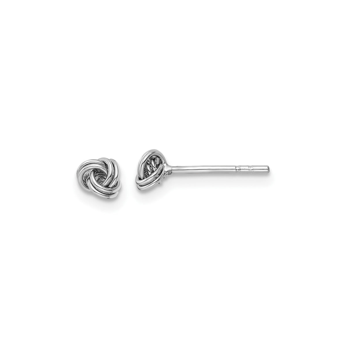 Sterling Silver Love Knot Stud Earrings with Woven Design Symbolizing Eternal Love and Unity