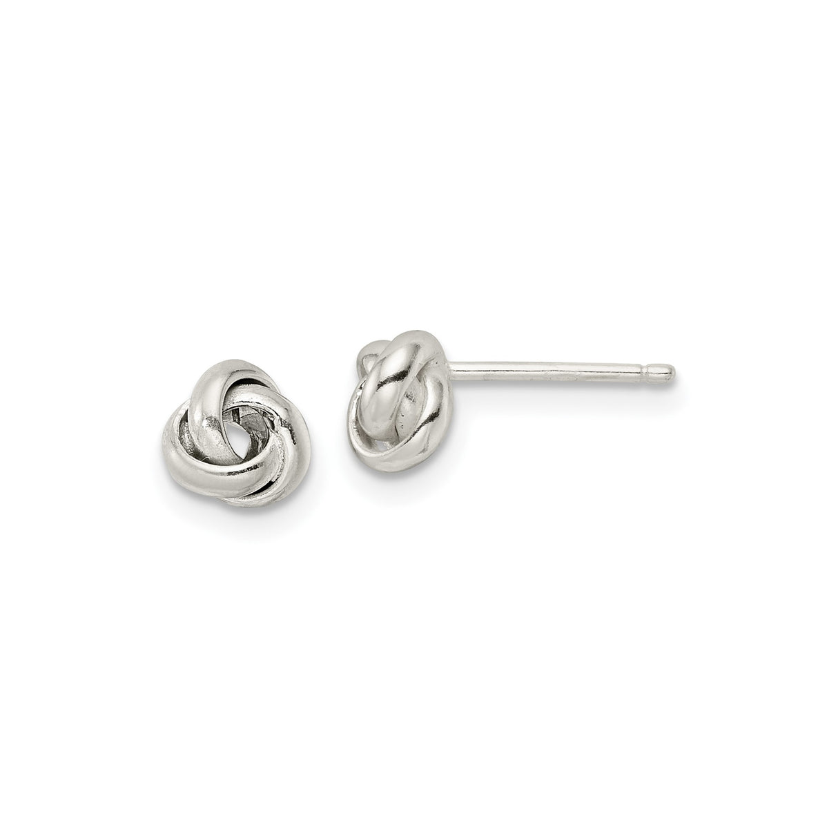 Sterling Silver Love Knot Stud Earrings, Intertwined Design Symbolizing Eternal Love and Unity