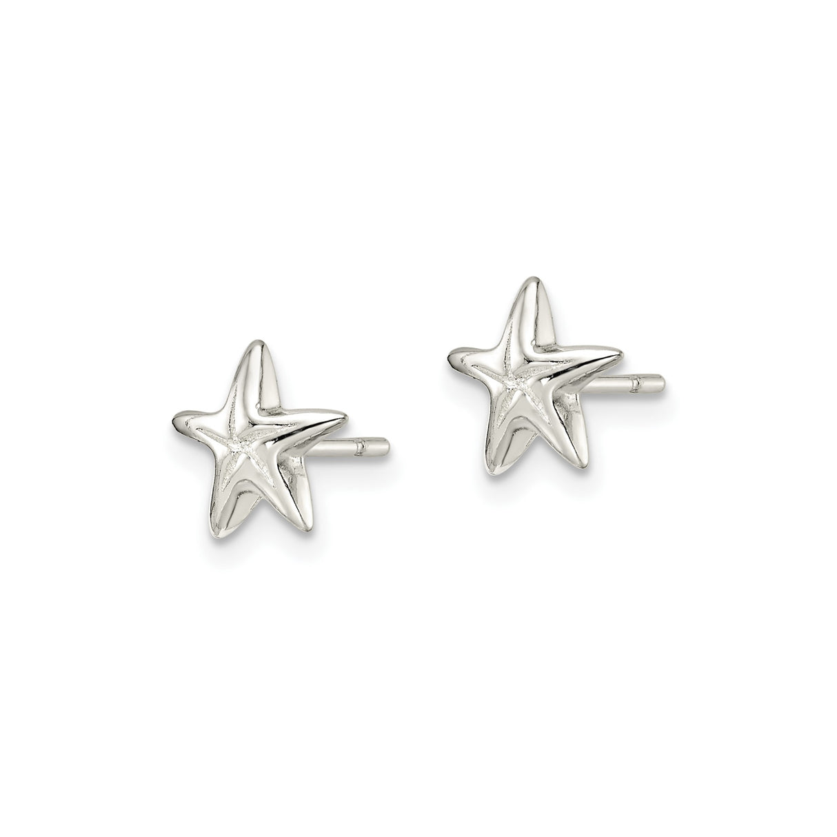 Sterling Silver Starfish Stud Earrings, Ocean Inspired Nautical Style Jewelry