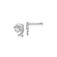 Sterling Silver Dolphin Stud Earrings with Cubic Zirconia, Ocean Animal Theme for Women