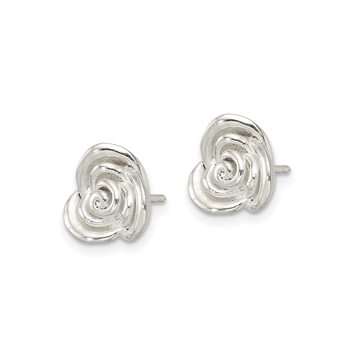 Sterling Silver Rose Stud Earrings with Delicate Floral Design, Dainty Botanical Style