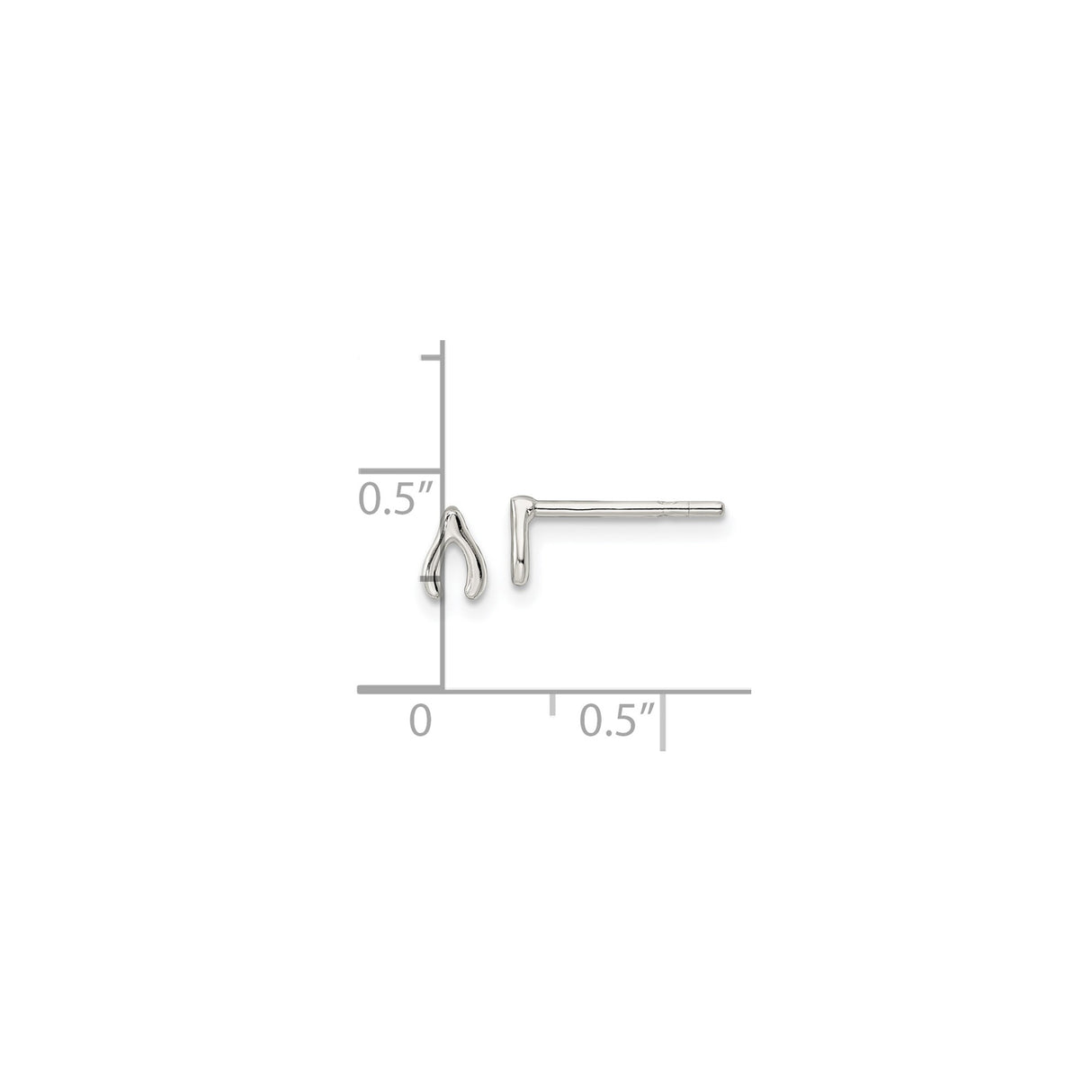 Sterling Silver Wishbone Stud Earrings, Minimalist Hope and Luck Charm Jewelry for Women