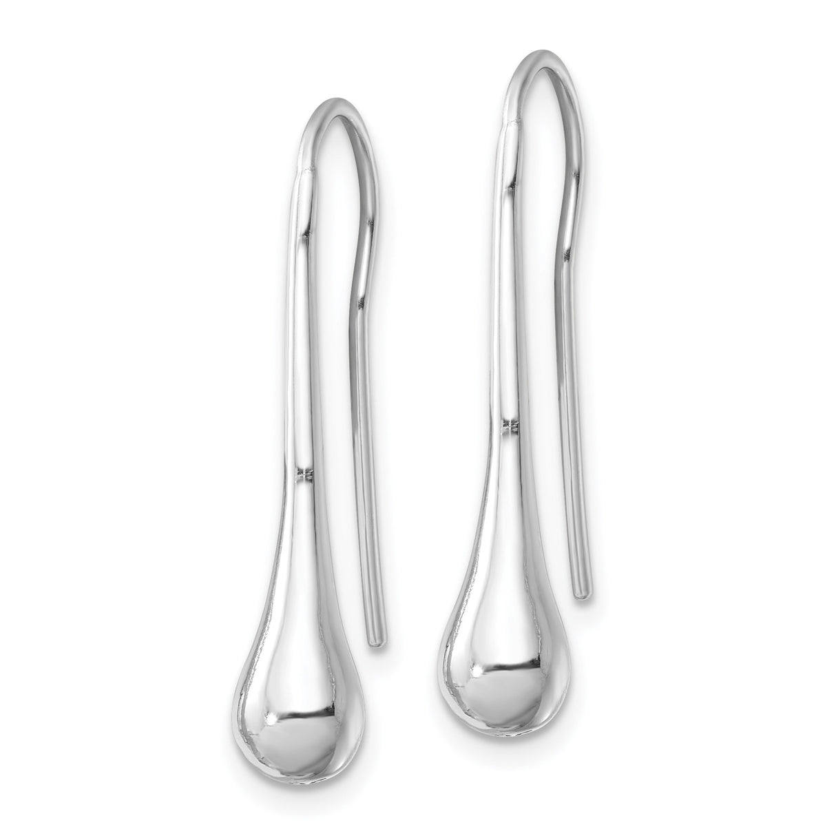 Sterling Silver Teardrop Dangle Earrings, Minimalist Polished Drop Design for Women