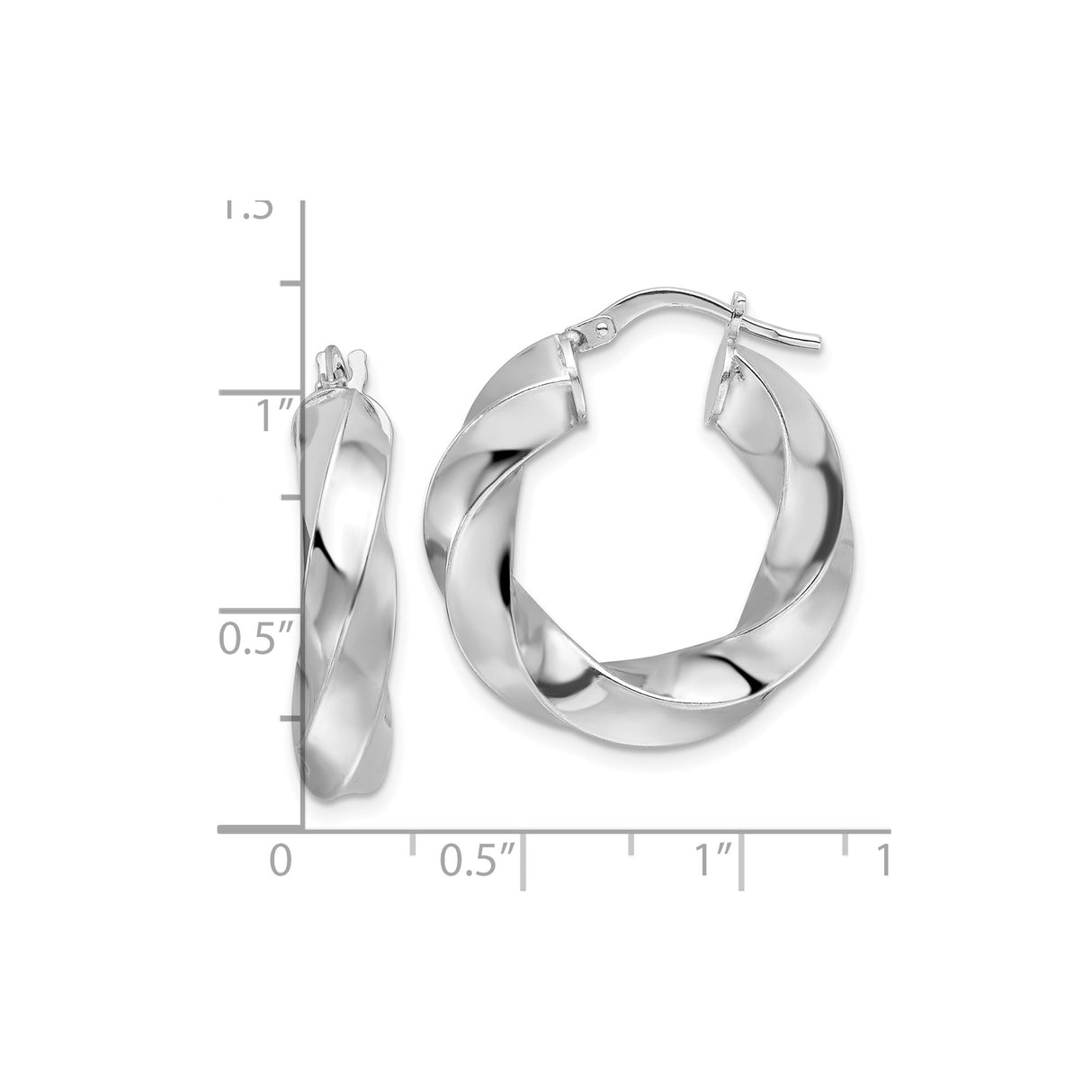 Sterling Silver Twisted Hoop Earrings, Sculptural Chunky Design, Rhodium Plated