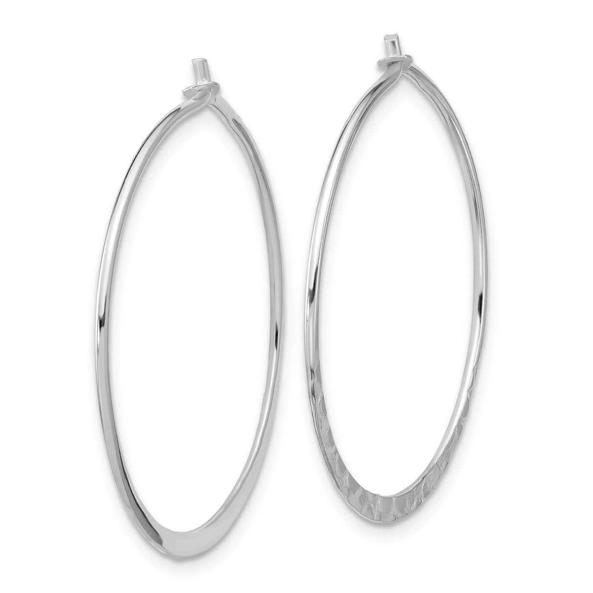 Sterling Silver Hoop Earrings, Large Textured Hoops with Hammered Finish, Modern Minimalist Style