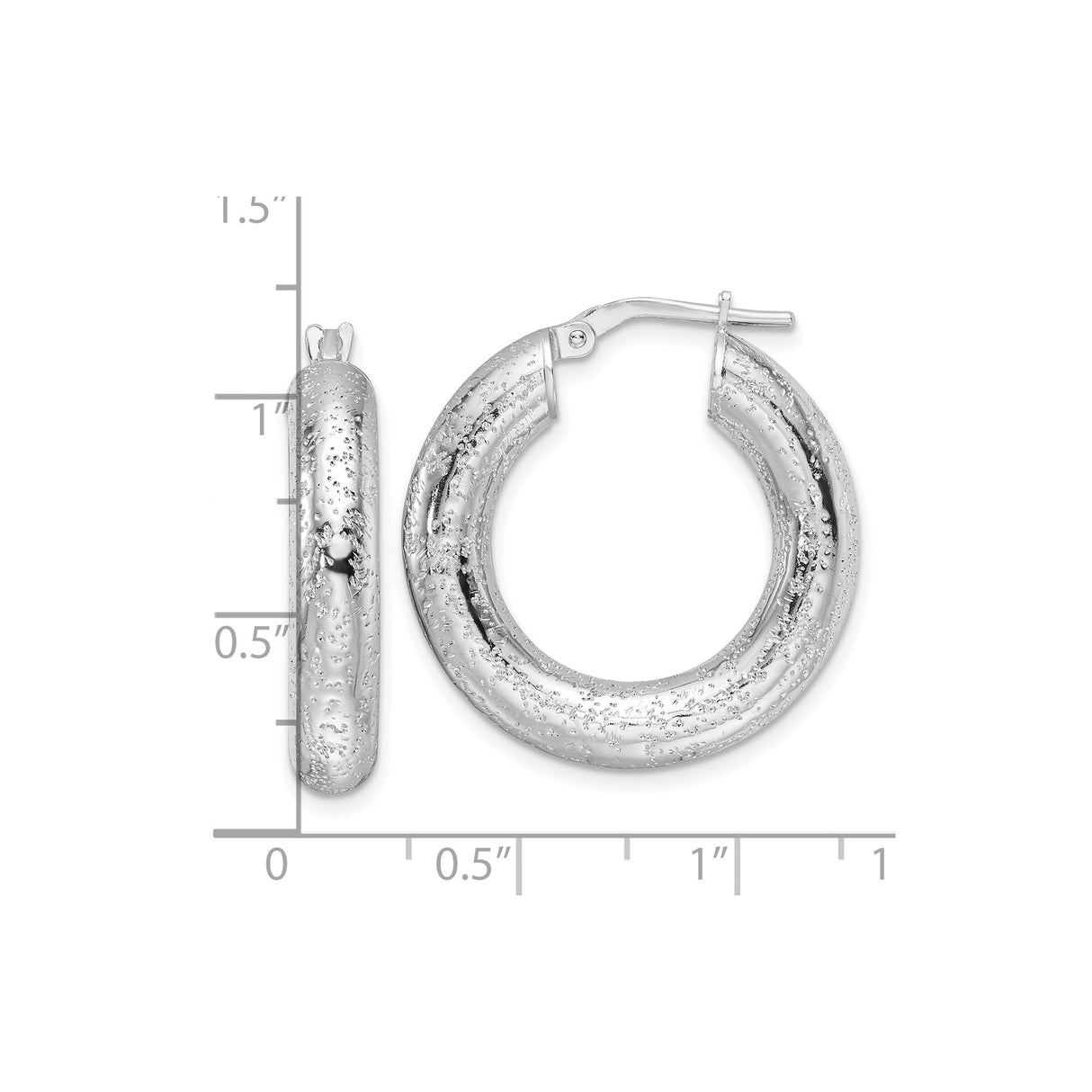 Sterling Silver Hoop Earrings with Hammered Finish, Lightweight Modern Design for Women