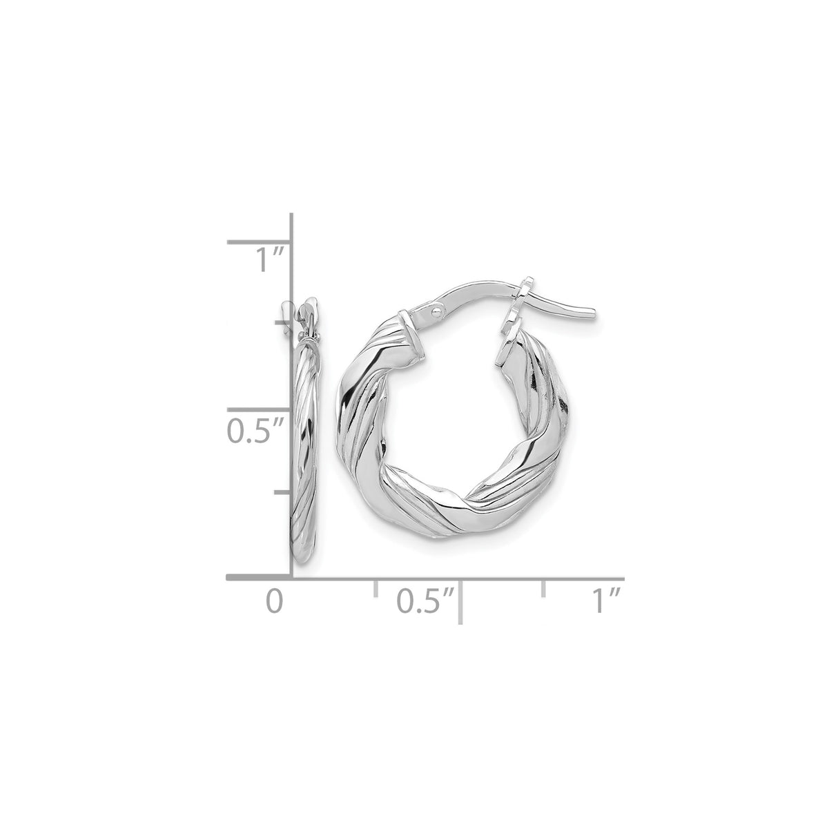 Sterling Silver Hoop Earrings with Twisted Braided High-Polish Design for Women