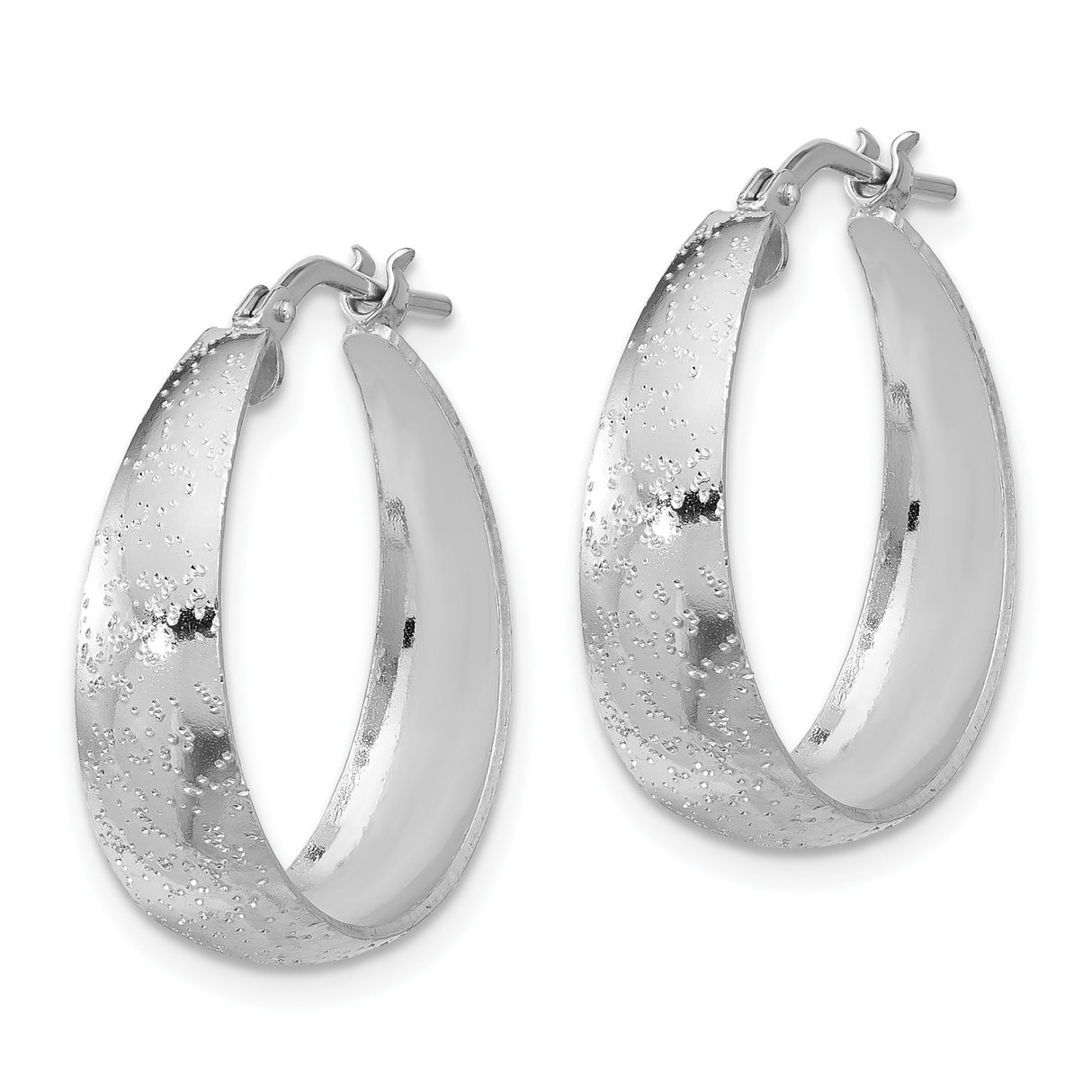 Sterling Silver Hoop Earrings with Hammered Finish, Textured Lightweight Round Design for Women