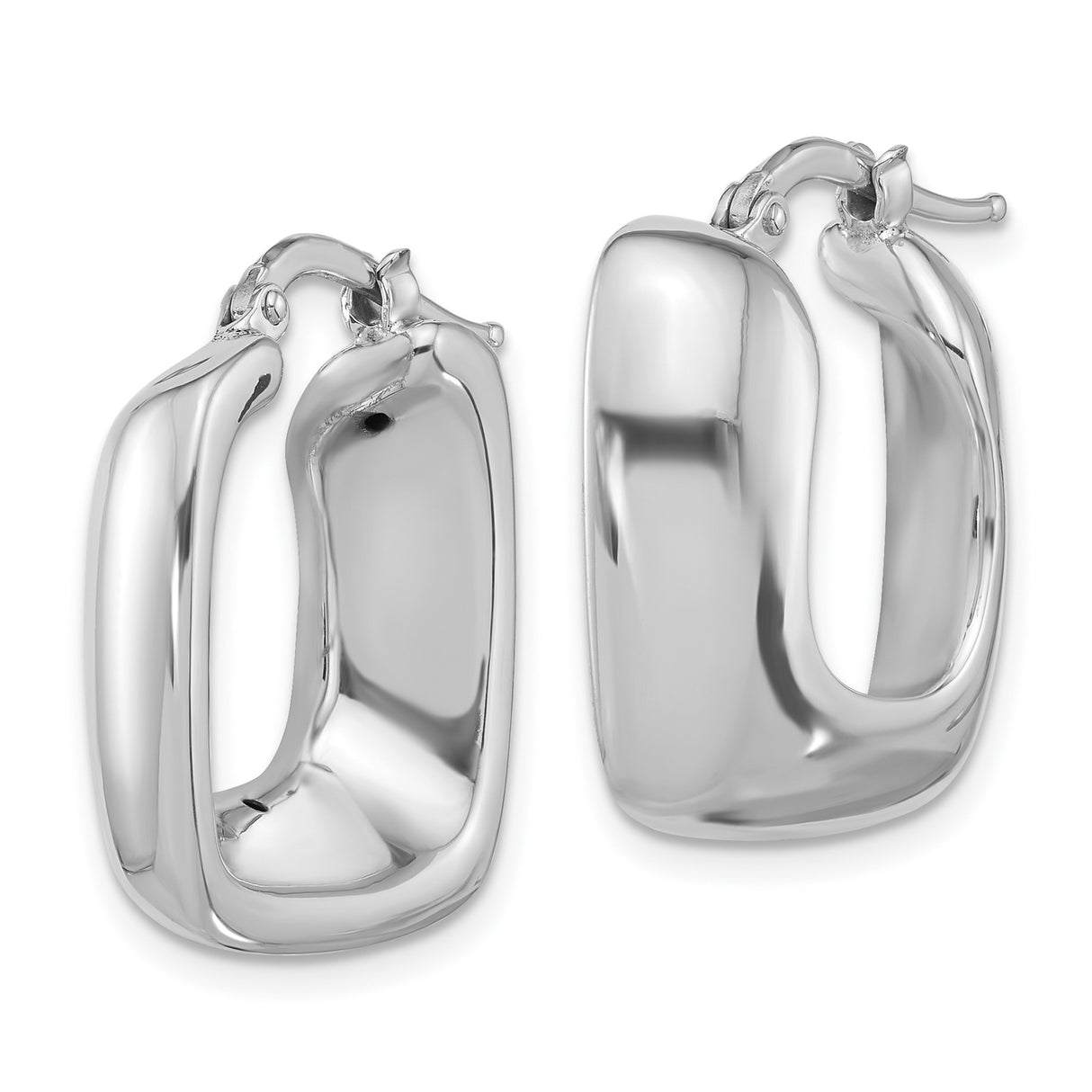 Sterling Silver Square Hoop Earrings, Lightweight Modern Minimalist Design for Women