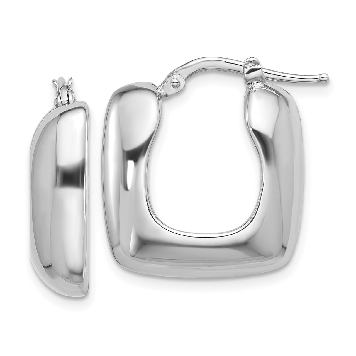 Sterling Silver Square Hoop Earrings, Lightweight Modern Minimalist Design for Women