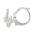 Sterling Silver Dolphin Hoop Earrings with Sculpted Ocean Theme for Women and Teens