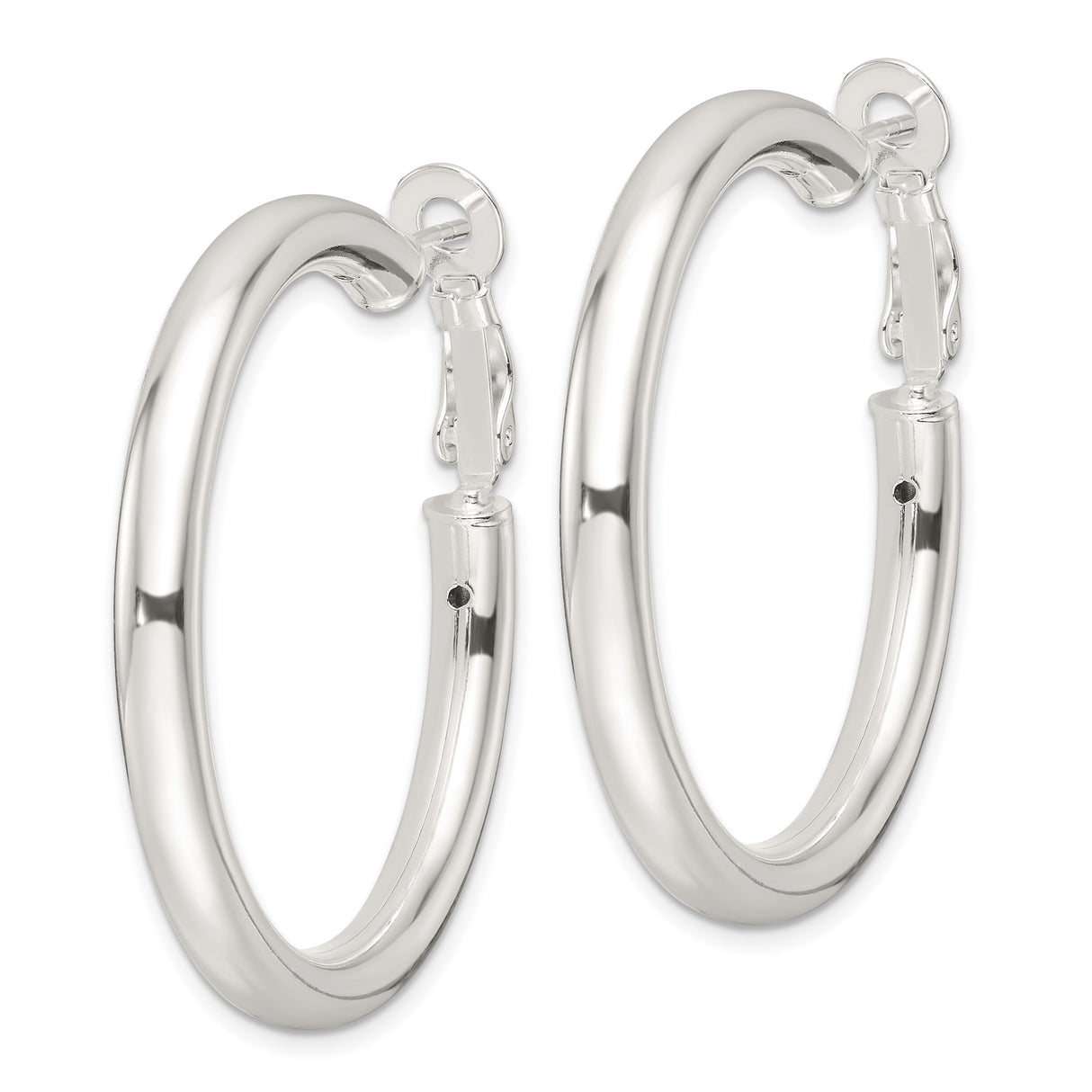 Sterling Silver Hoop Earrings, Smooth Polished Finish, Classic Minimalist Style for Women