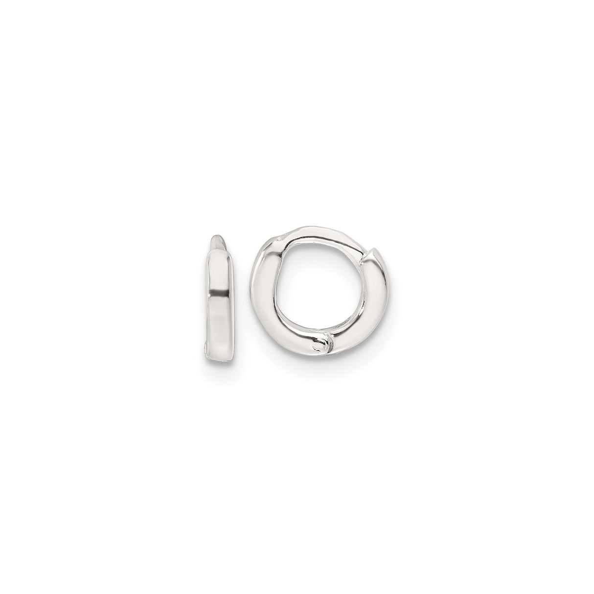 Sterling Silver Hoop Earrings, Small Smooth Polished Hinged Hoops, Minimalist Unisex Design