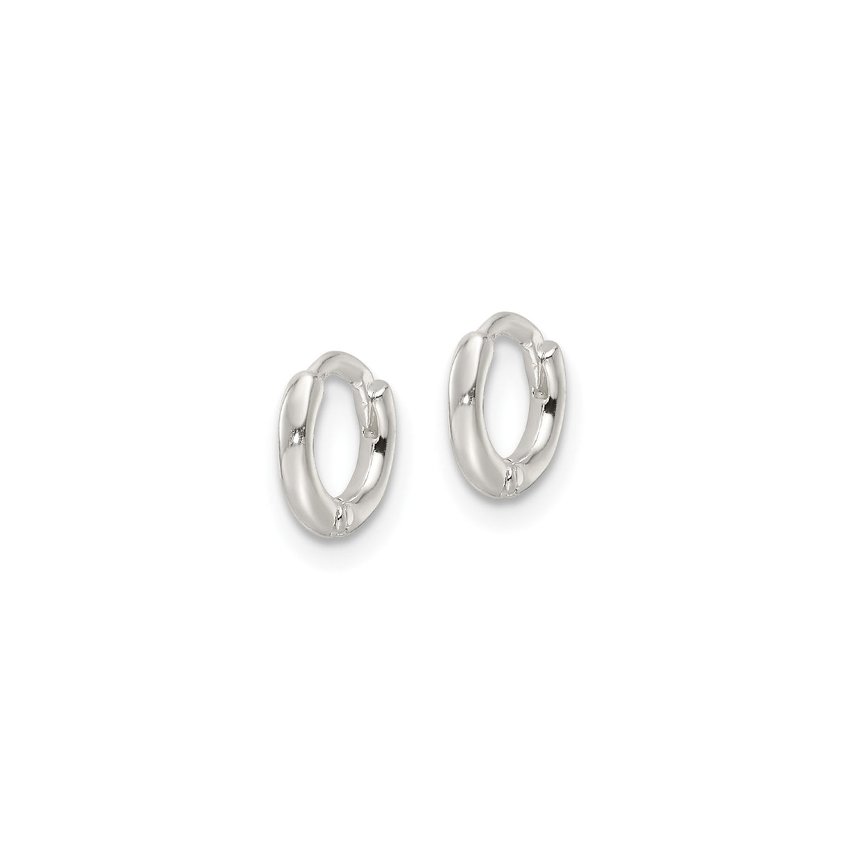 Sterling Silver Small Hoop Earrings, Polished Minimalist Hinged Hoops, Unisex Lightweight Design