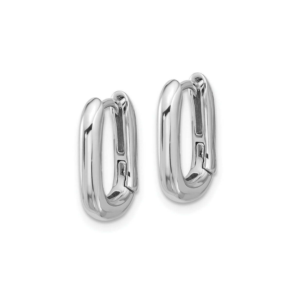 Sterling Silver Oval Hoop Earrings, Smooth Polished Finish, Minimalist Dome Design