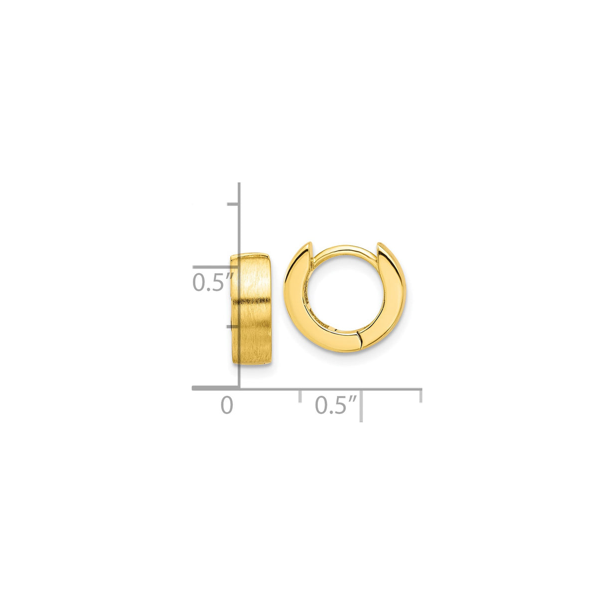 Sterling Silver Huggie Hoop Earrings, Gold-Plated, Brushed and Polished Minimalist Design