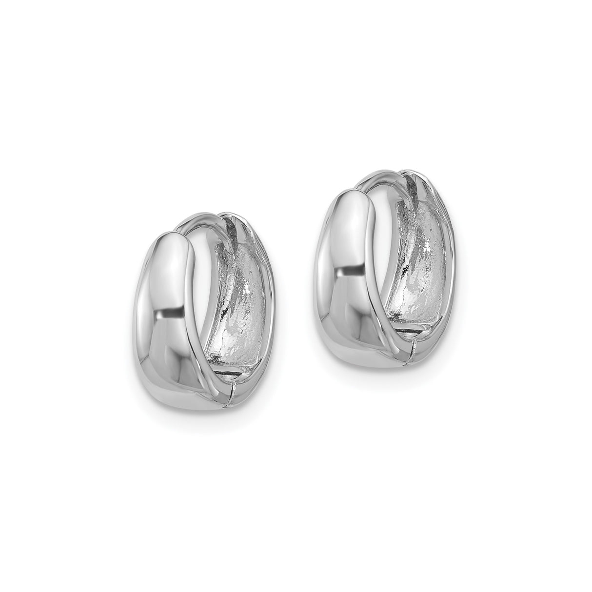 Sterling Silver Huggie Earrings, Small Rounded Hoop with Polished Finish, Minimalist Style for Women