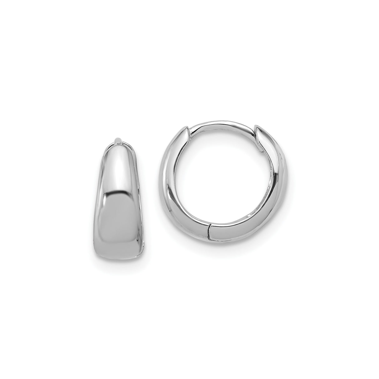 Sterling Silver Huggie Earrings, Small Rounded Hoop with Polished Finish, Minimalist Style for Women