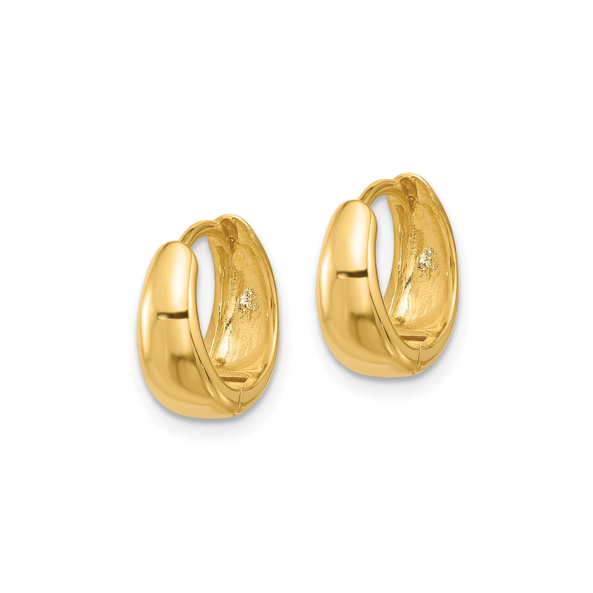 Sterling Silver Gold Plated Chunky Hoop Earrings with Smooth Polished Finish, Modern Minimalist Jewelry
