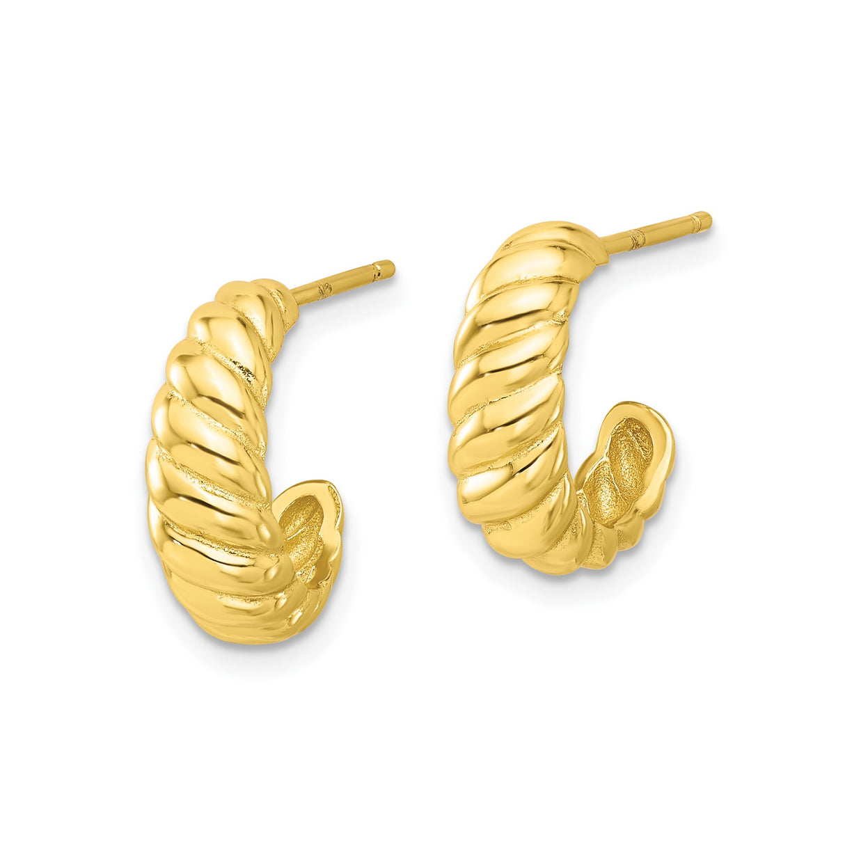 Sterling Silver Rope Hoop Earrings, Twisted Gold Vermeil Half Hoops for Women