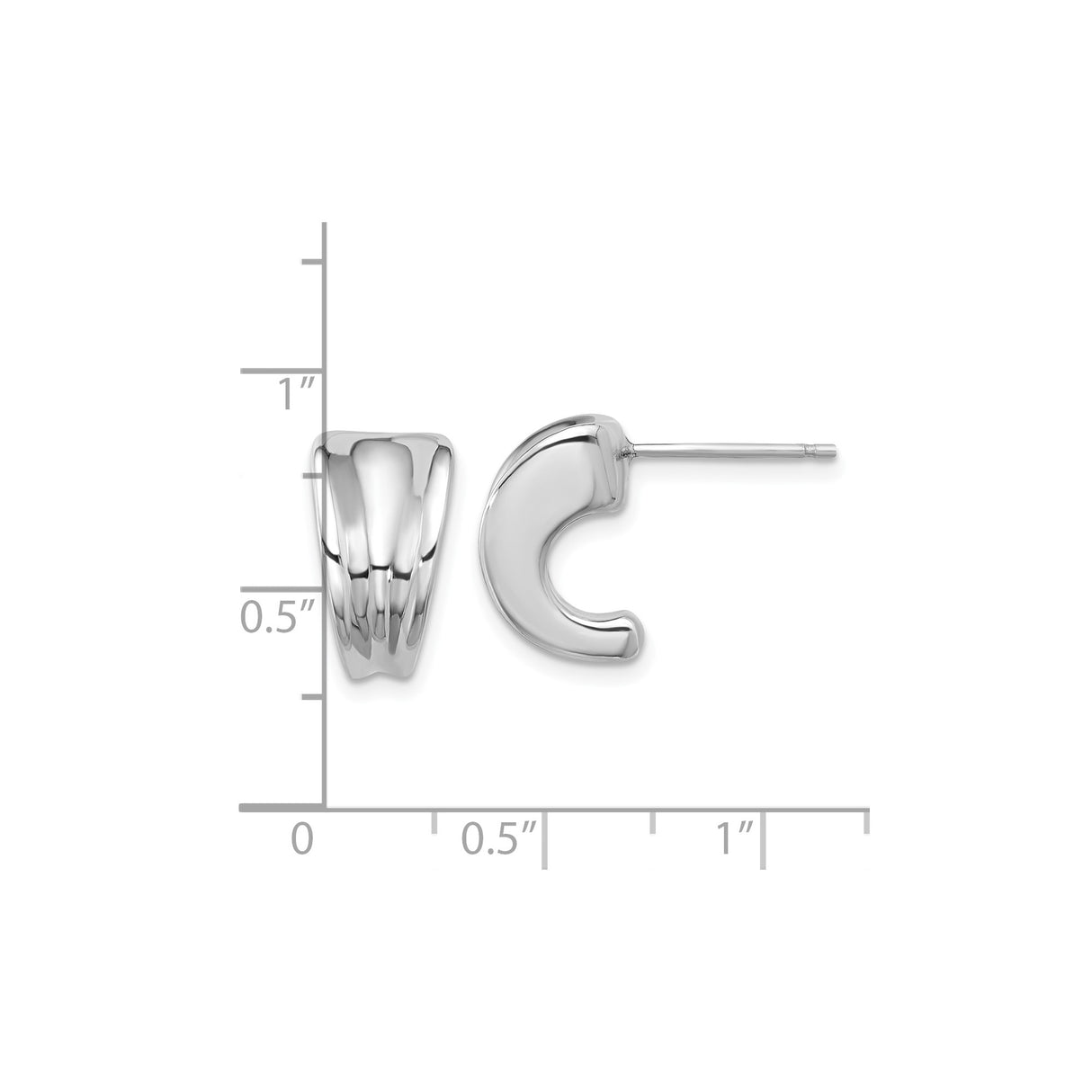 Sterling Silver Ridged Hoop Earrings, Modern Chunky Huggie Style for Women