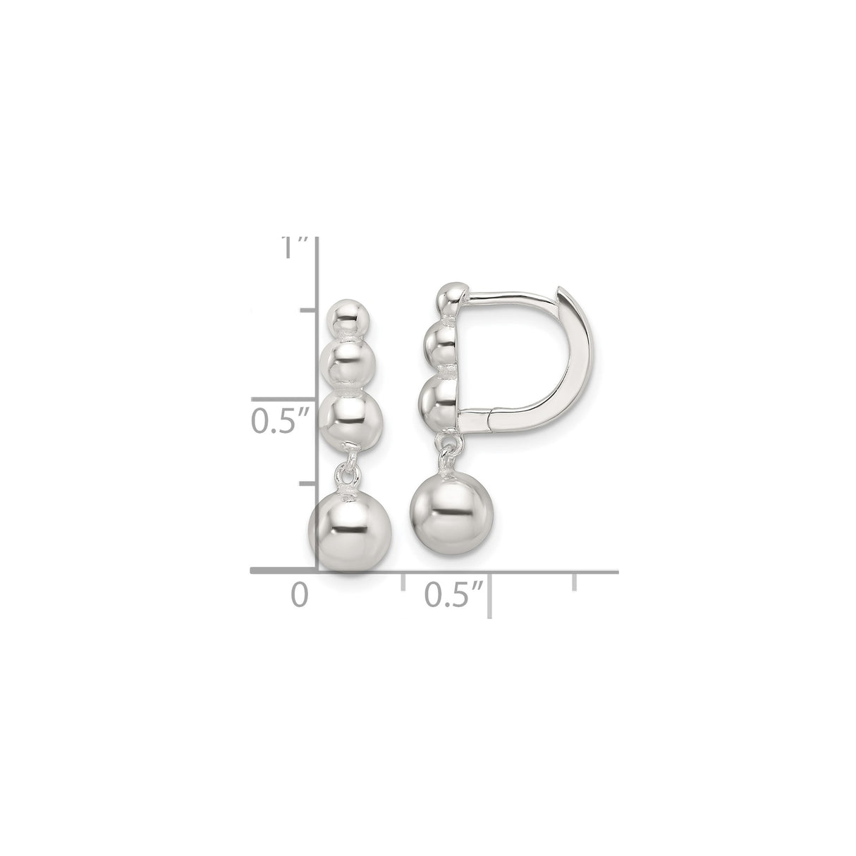 Sterling Silver Dangle Earrings with Triple Ball Beaded Drop and Leverback Closure for Women